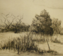 "August in the Dunes" - Drypoint - Printed on Conrad E-24 Etching Press